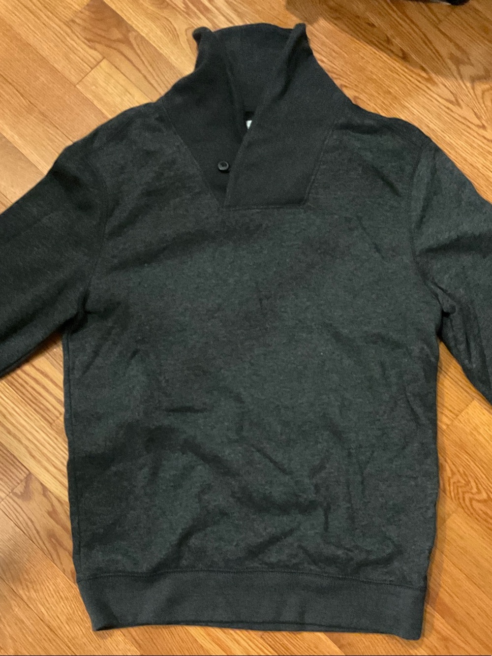 Old Navy Charcoal Shawl-Collar V-Neck Sweater